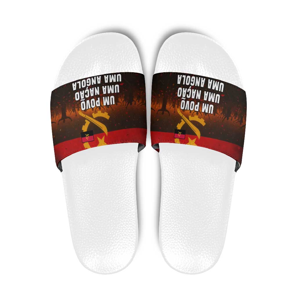 Angola Slide Sandals with Red Black Yellow Grunge Design TS04