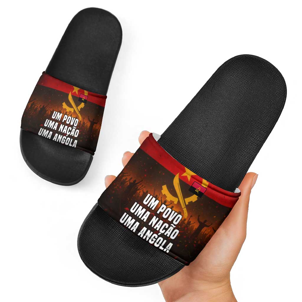 Angola Slide Sandals with Red Black Yellow Grunge Design TS04