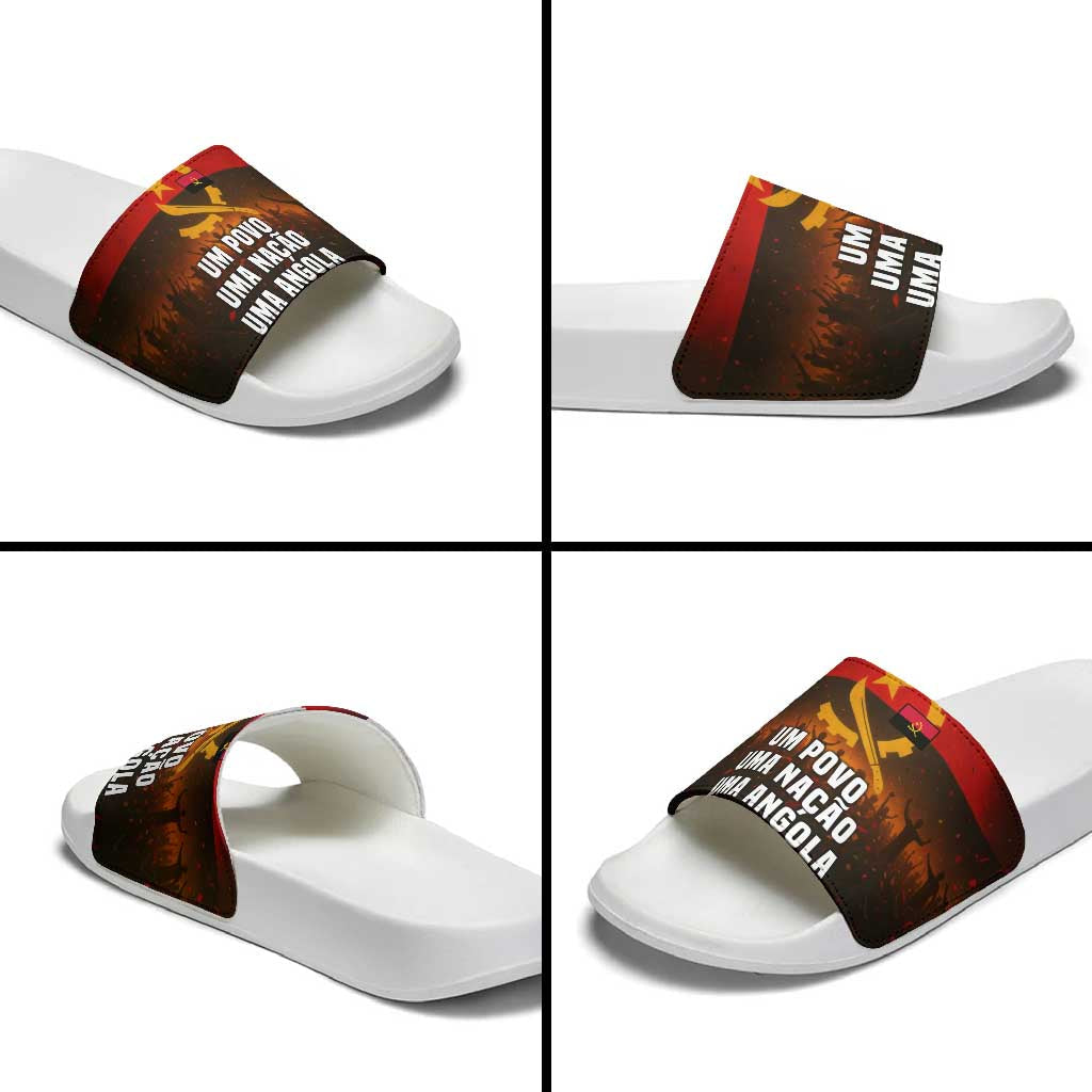 Angola Slide Sandals with Red Black Yellow Grunge Design TS04