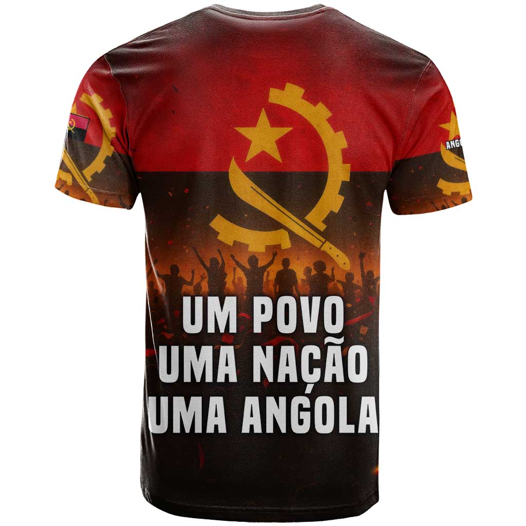 Angola T shirt Red Black Yellow Grunge TS04