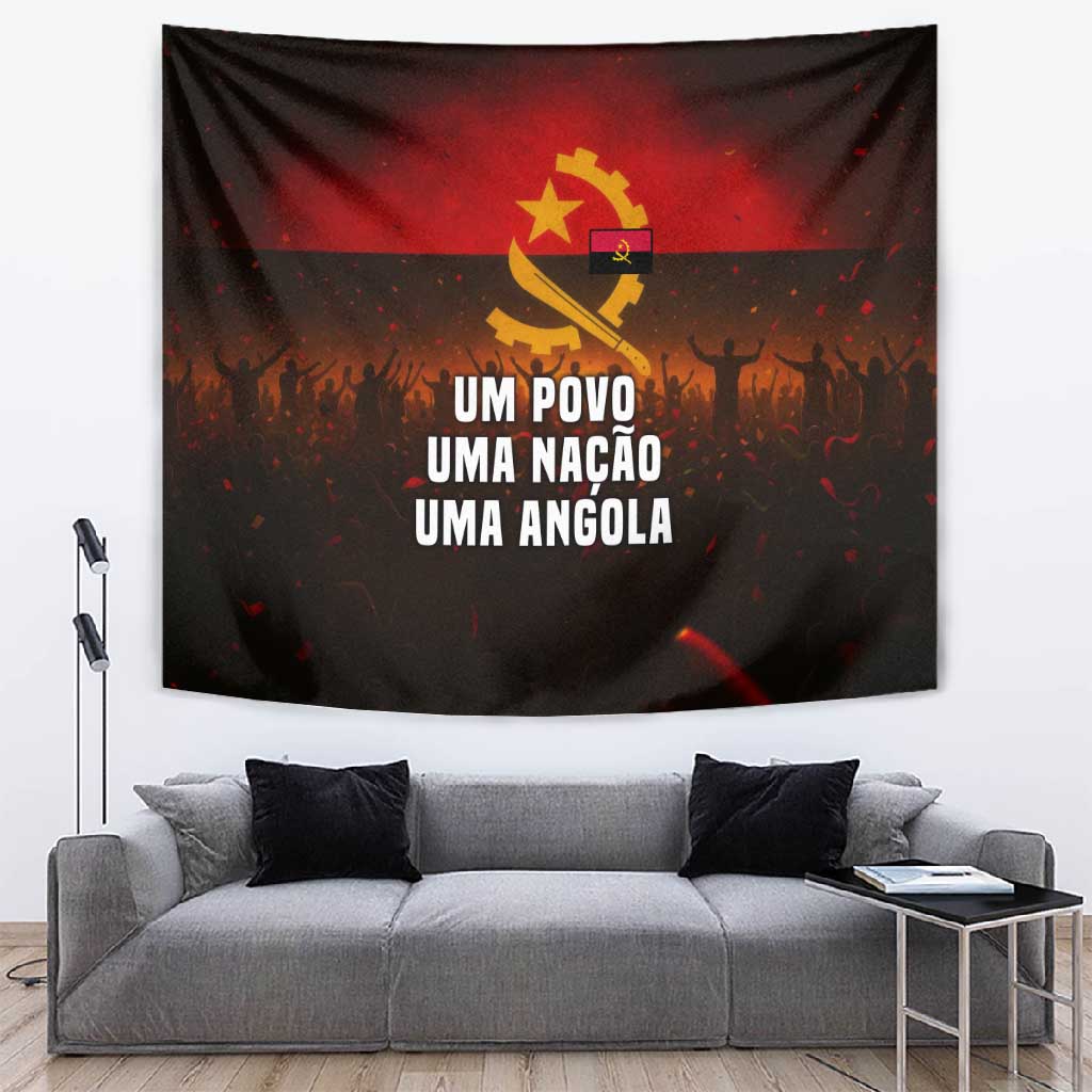 Angola Tapestry Red Black Yellow Grunge TS04