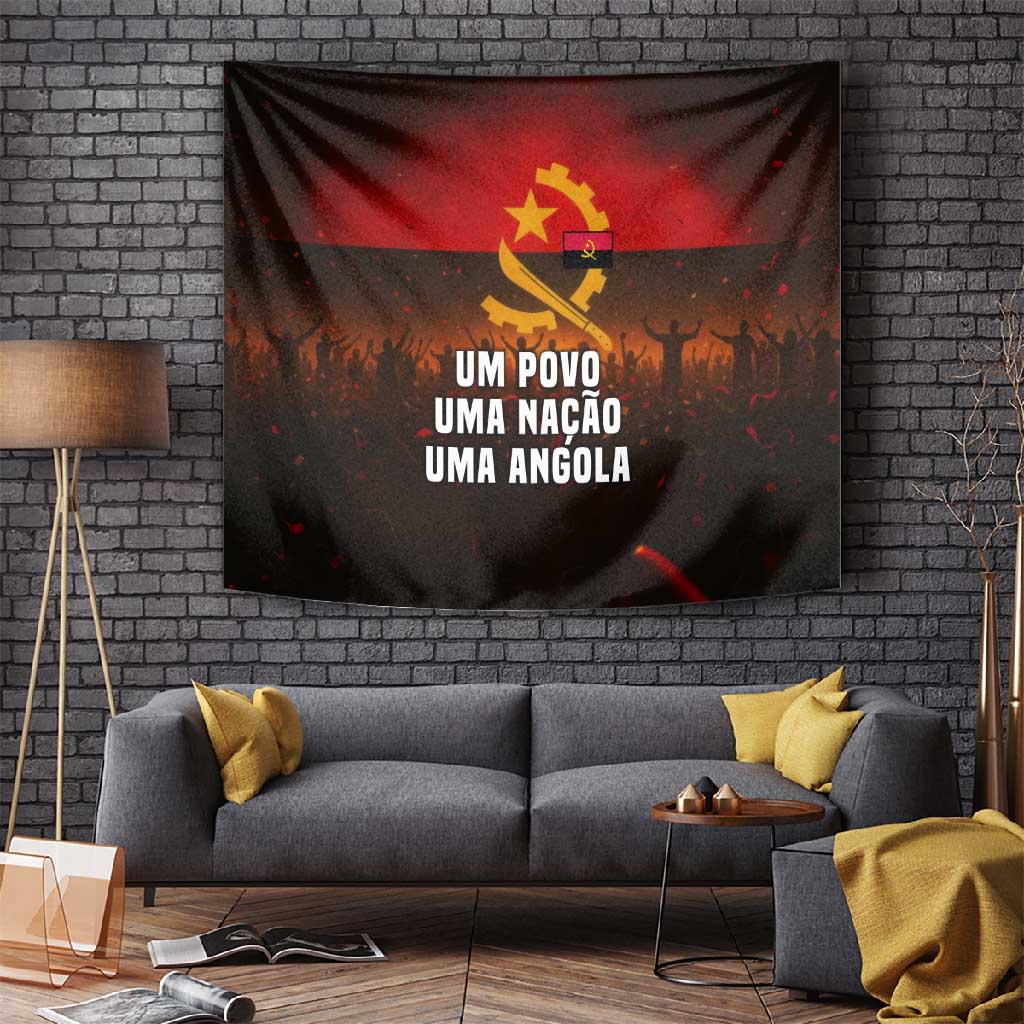 Angola Tapestry Red Black Yellow Grunge TS04