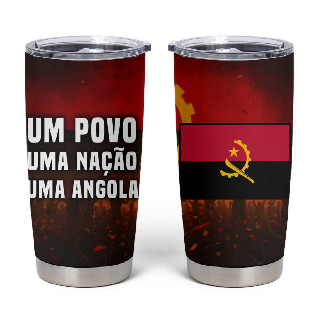 Angola Tumbler Cup Red Black Yellow Grunge TS04