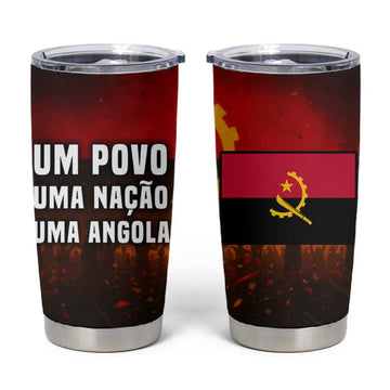 Angola Tumbler Cup Red Black Yellow Grunge TS04