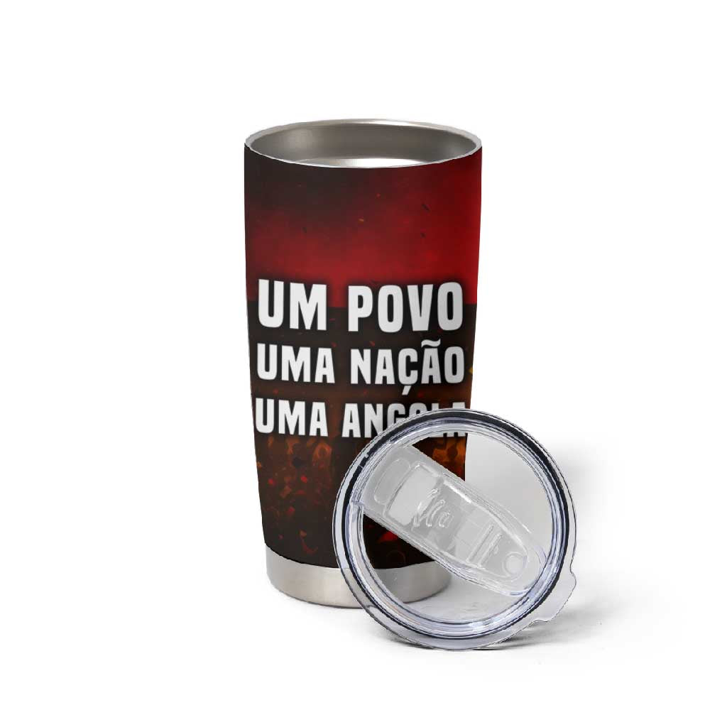 Angola Tumbler Cup Red Black Yellow Grunge TS04