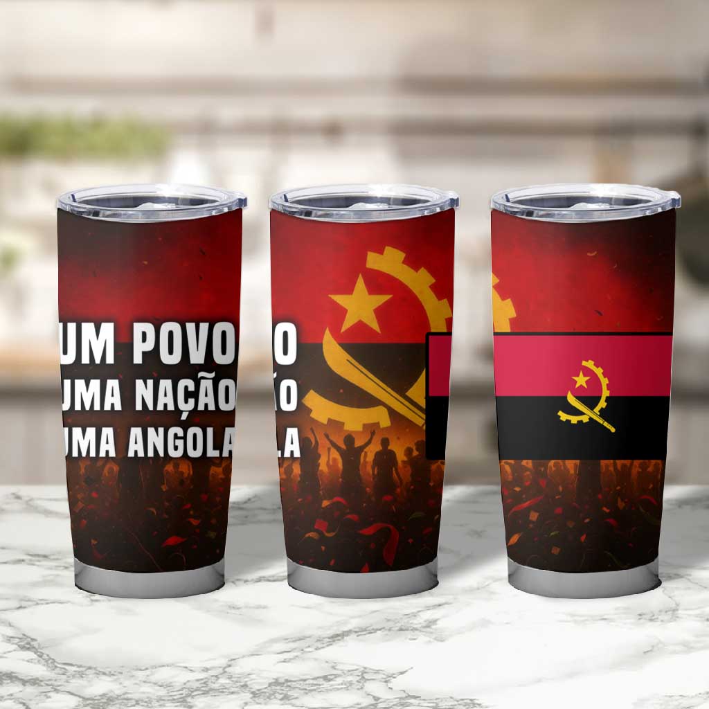 Angola Tumbler Cup Red Black Yellow Grunge TS04