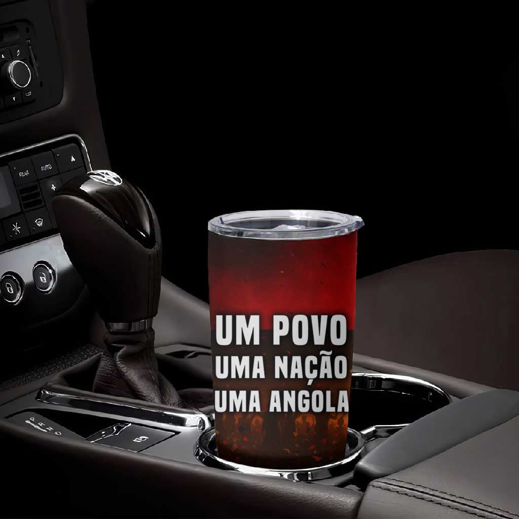 Angola Tumbler Cup Red Black Yellow Grunge TS04