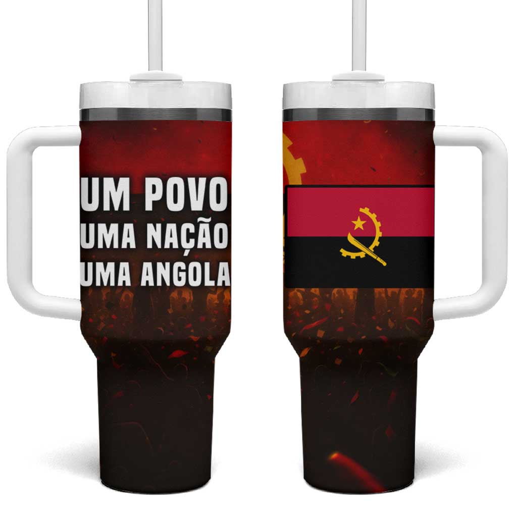 Angola Tumbler With Handle Red Black Yellow Grunge TS04