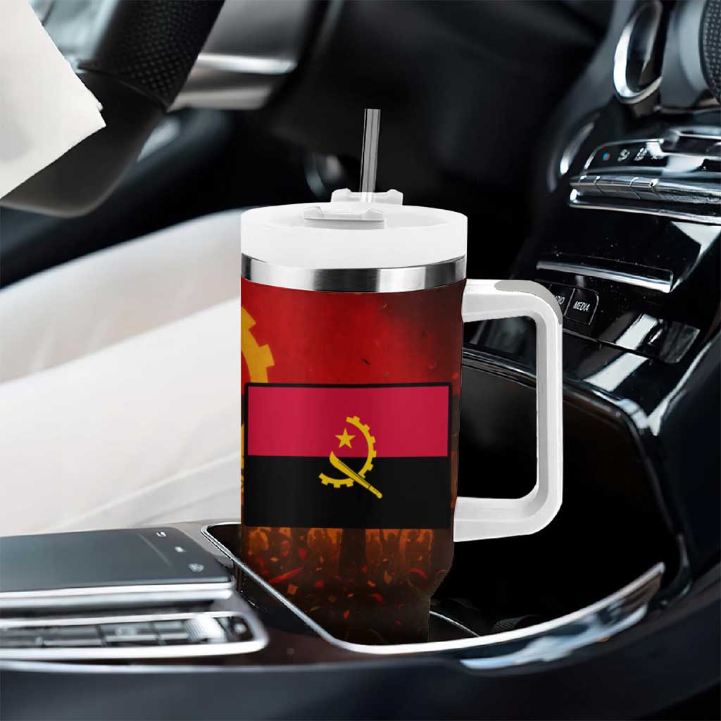 Angola Tumbler With Handle Red Black Yellow Grunge TS04