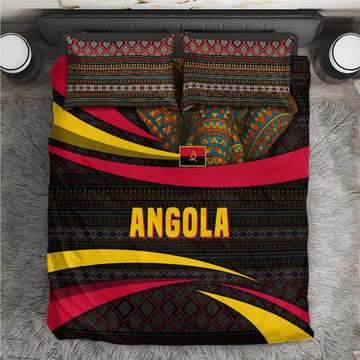 Angola Bedding Set Red Black Yellow Tribal and Elephant TS04