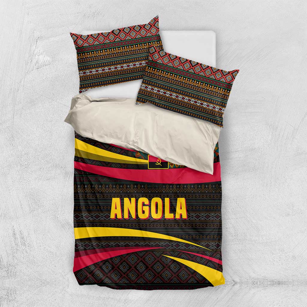 Angola Bedding Set Red Black Yellow Tribal and Elephant TS04