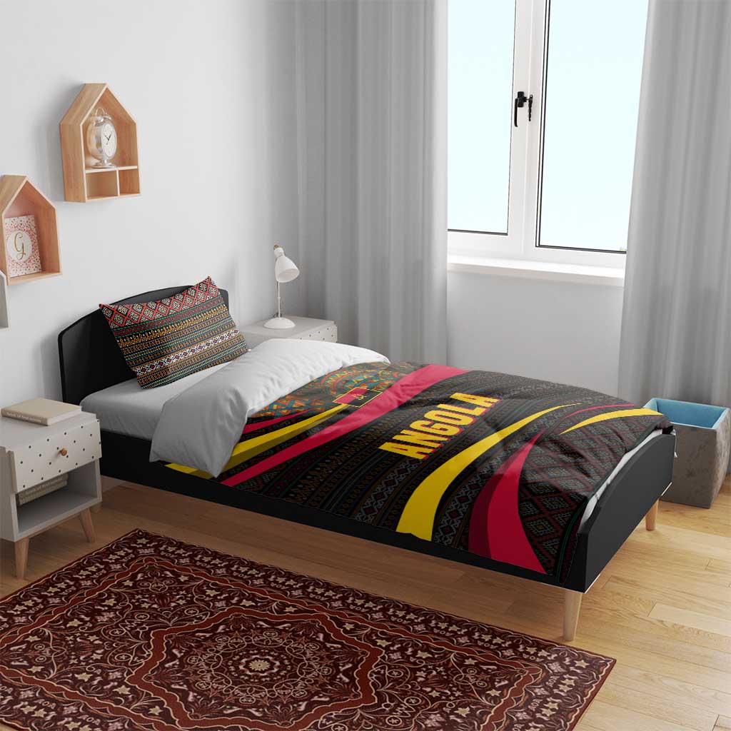 Angola Bedding Set Red Black Yellow Tribal and Elephant TS04
