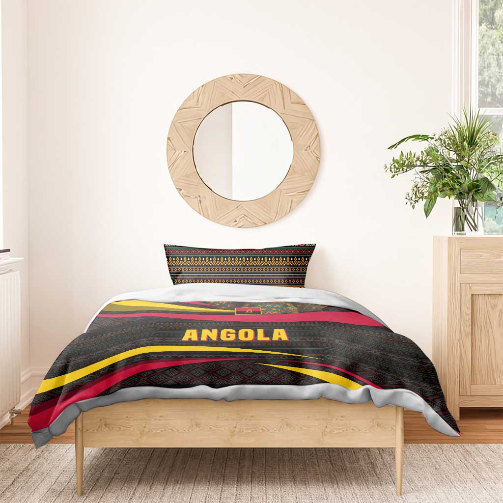 Angola Bedding Set Red Black Yellow Tribal and Elephant TS04