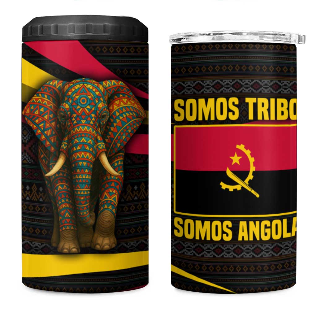 Angola 4 in 1 Can Cooler Tumbler Red Black Yellow Tribal and Elephant TS04