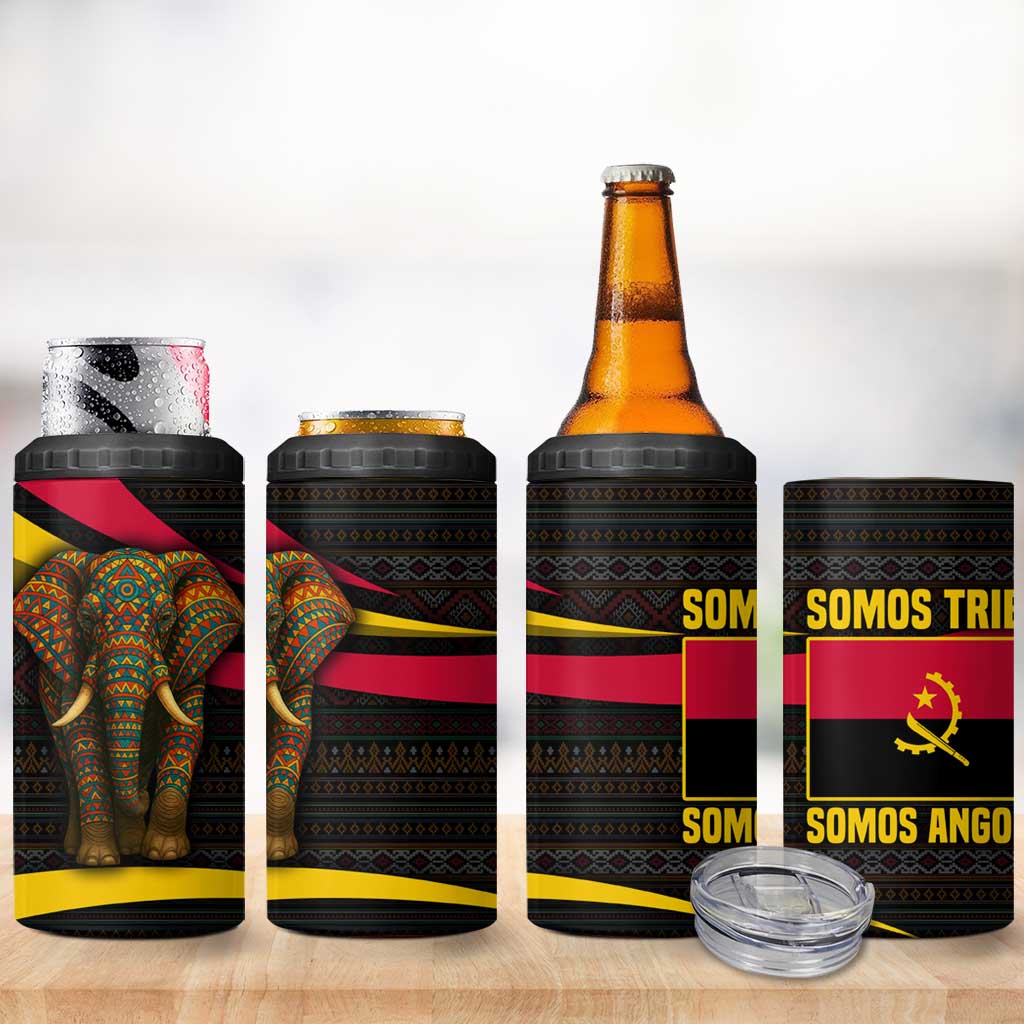 Angola 4 in 1 Can Cooler Tumbler Red Black Yellow Tribal and Elephant TS04