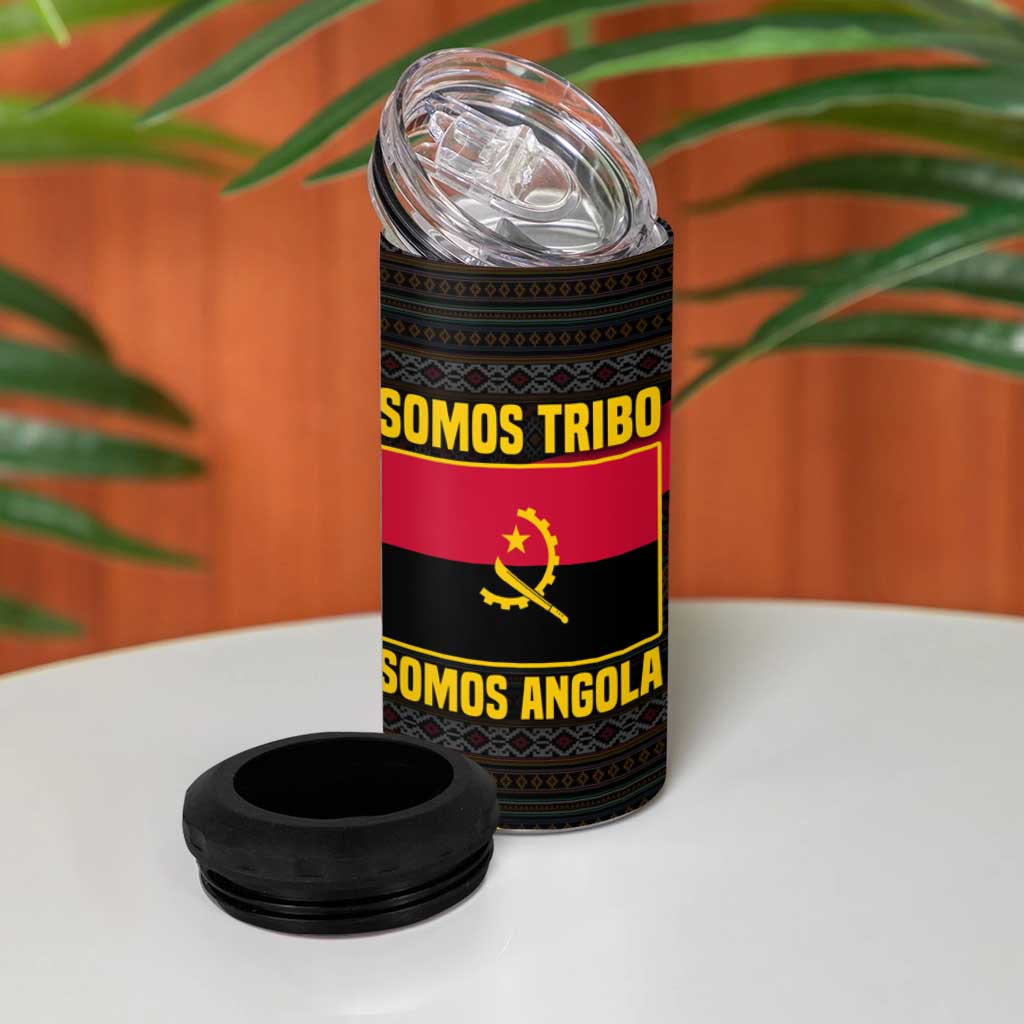 Angola 4 in 1 Can Cooler Tumbler Red Black Yellow Tribal and Elephant TS04