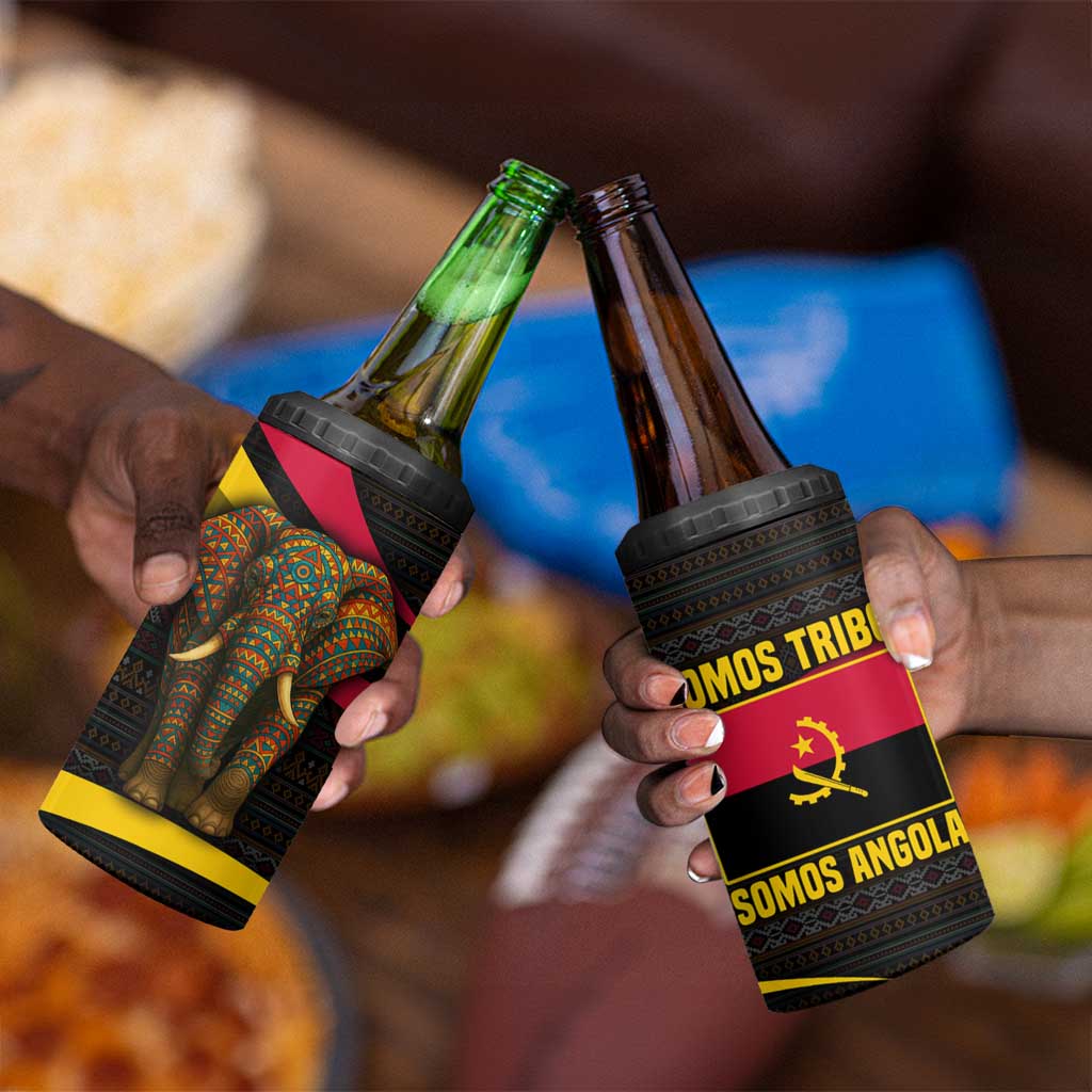 Angola 4 in 1 Can Cooler Tumbler Red Black Yellow Tribal and Elephant TS04