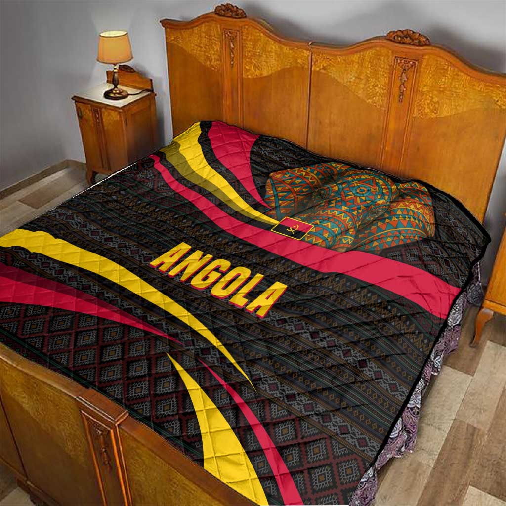Angola Quilt Red Black Yellow Tribal and Elephant TS04