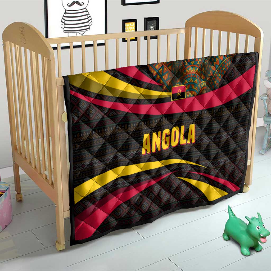 Angola Quilt Red Black Yellow Tribal and Elephant TS04