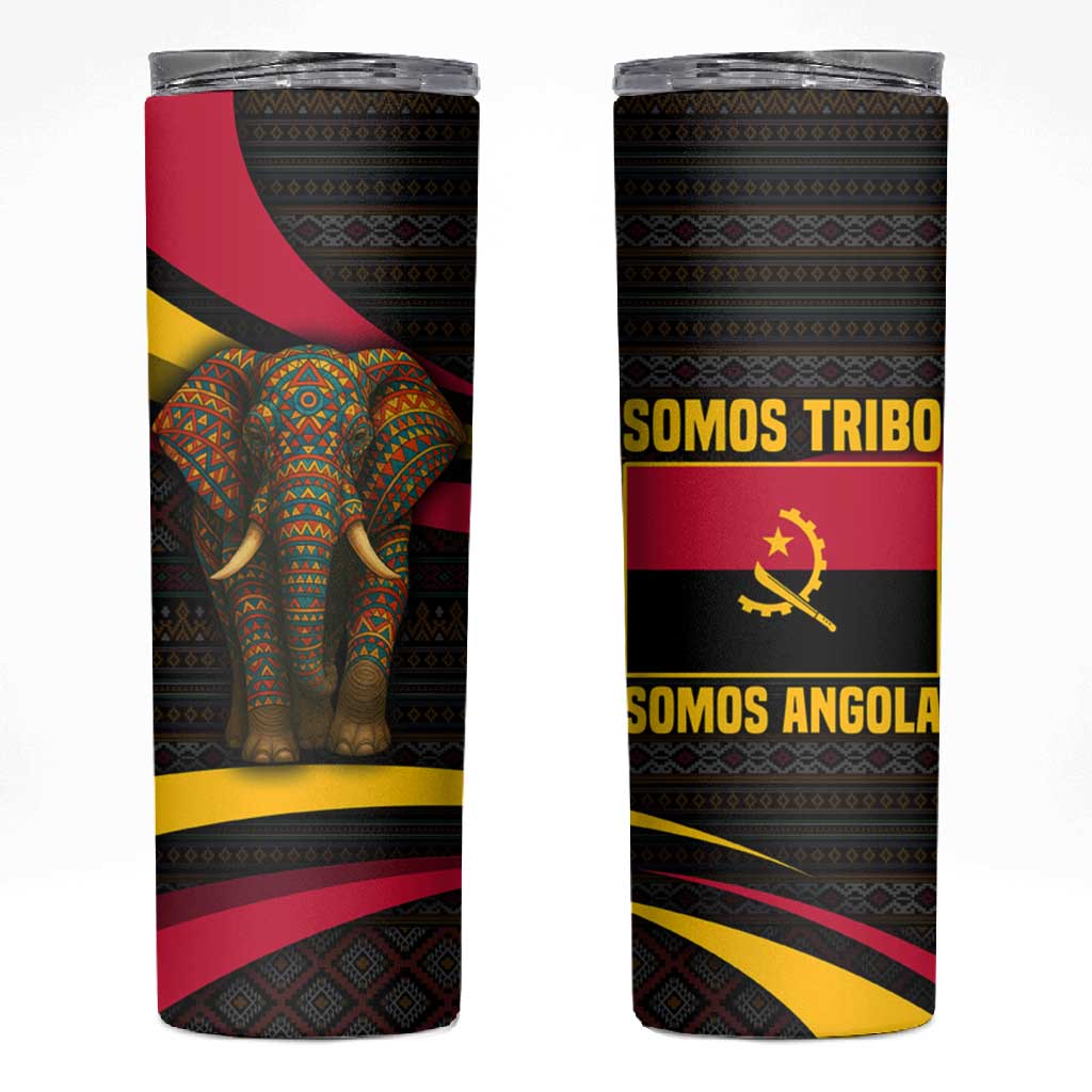 Angola Skinny Tumbler Red Black Yellow Tribal and Elephant TS04