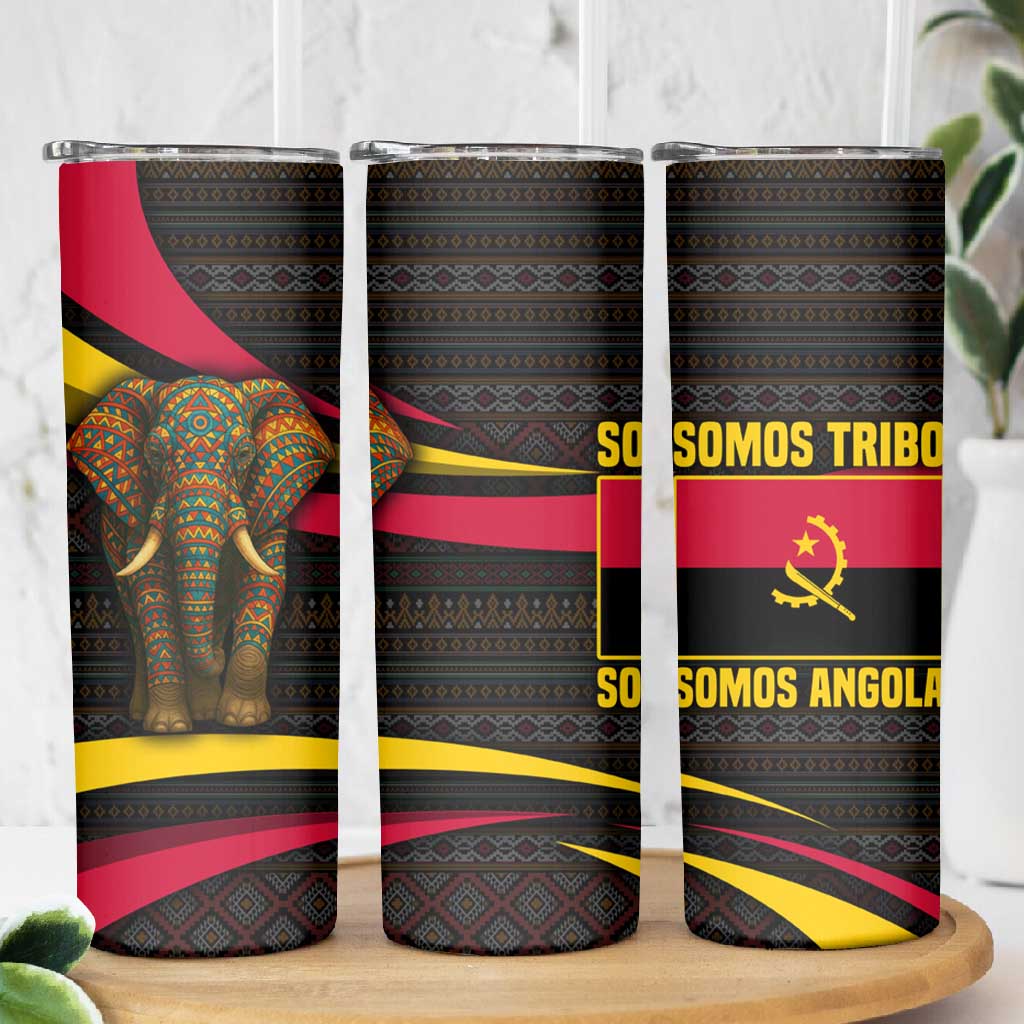 Angola Skinny Tumbler Red Black Yellow Tribal and Elephant TS04
