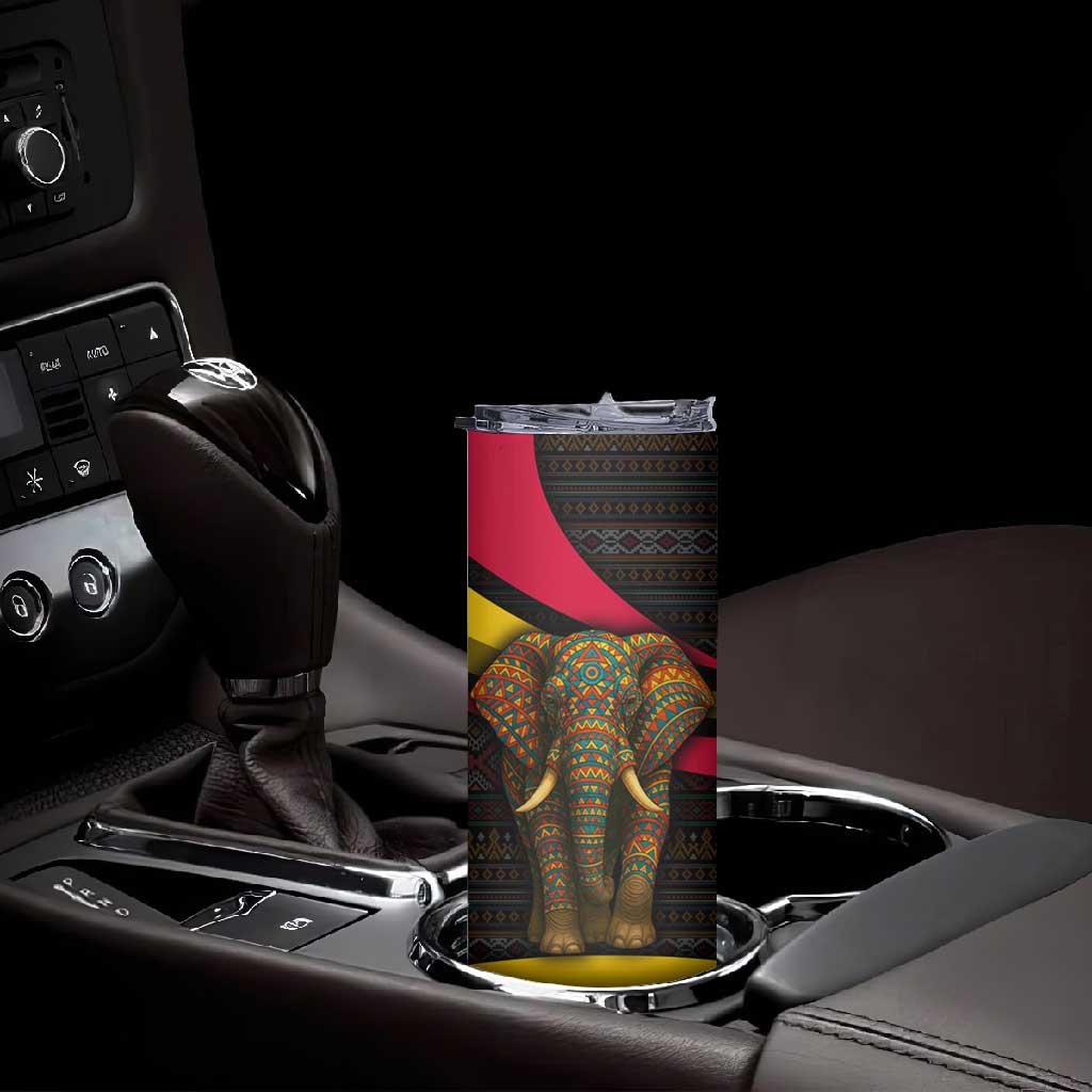 Angola Skinny Tumbler Red Black Yellow Tribal and Elephant TS04