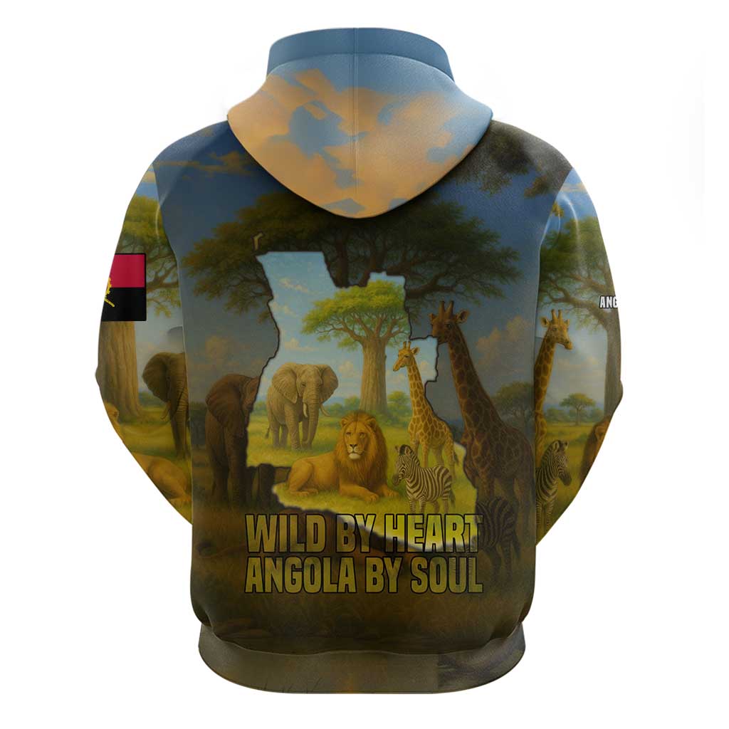 Angola Hoodie with Savannah Wildlife Design and African Animal TS04