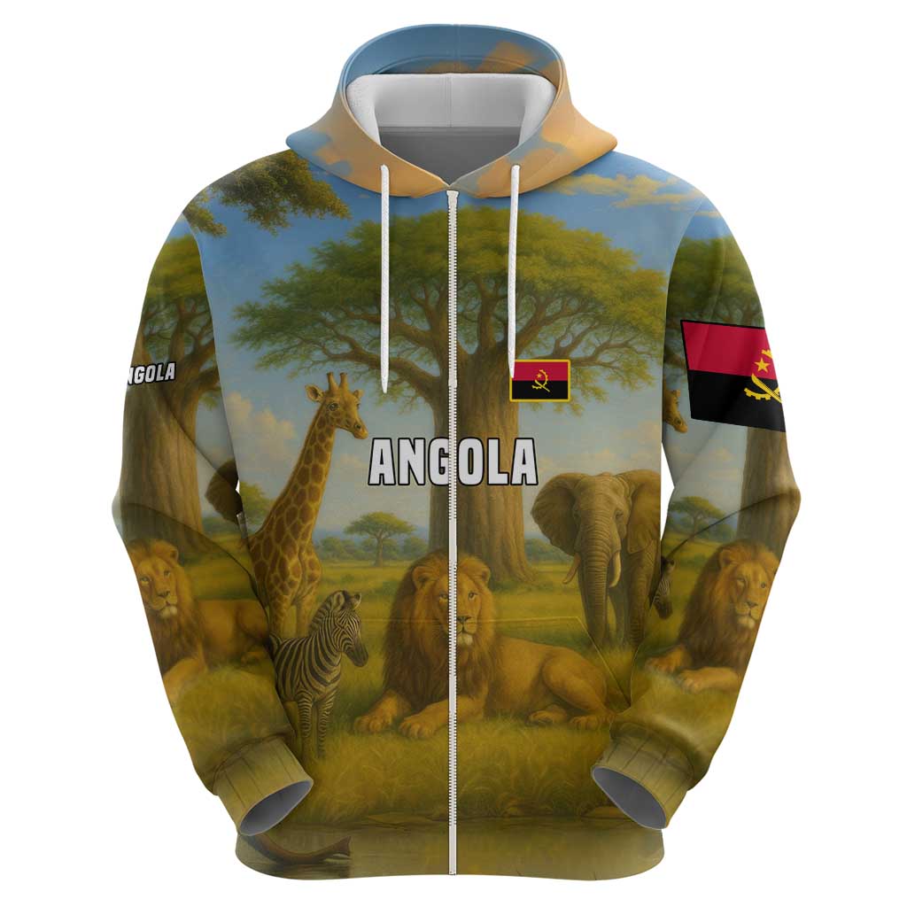 Angola Hoodie with Savannah Wildlife Design and African Animal TS04