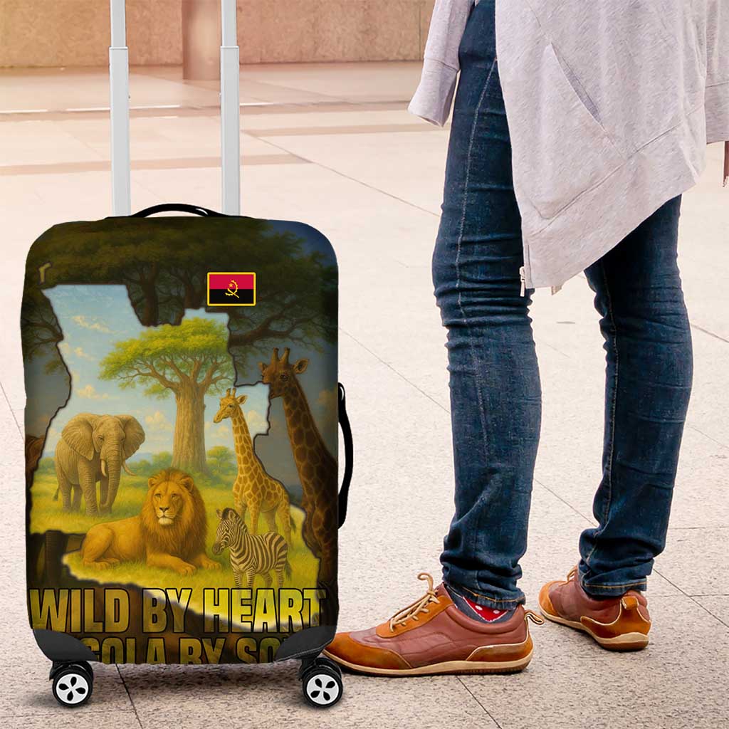 Angola Luggage Cover with Savannah Wildlife Design and African Animal TS04
