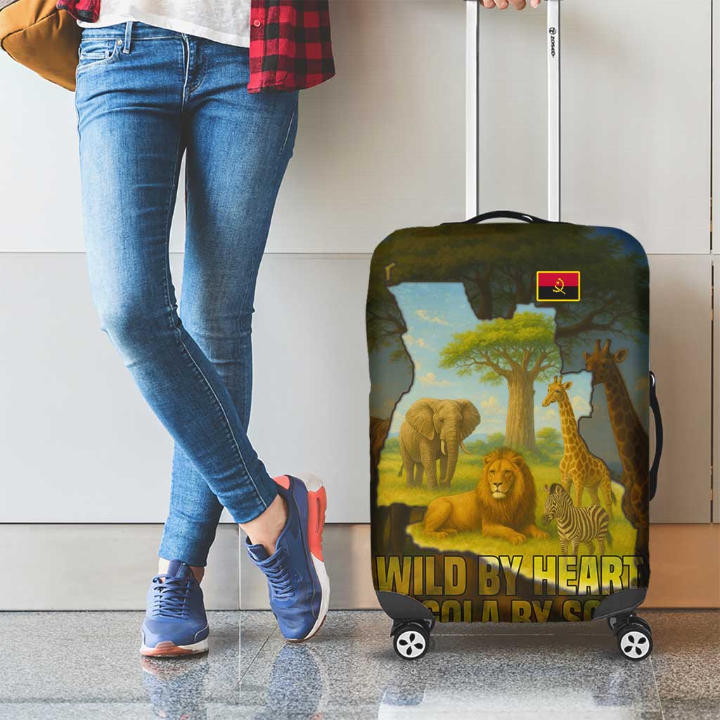 Angola Luggage Cover with Savannah Wildlife Design and African Animal TS04