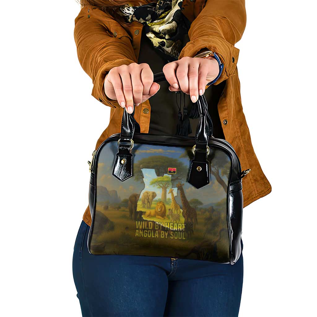 Angola Shoulder Handbag with Savannah Wildlife Design and African Animal TS04