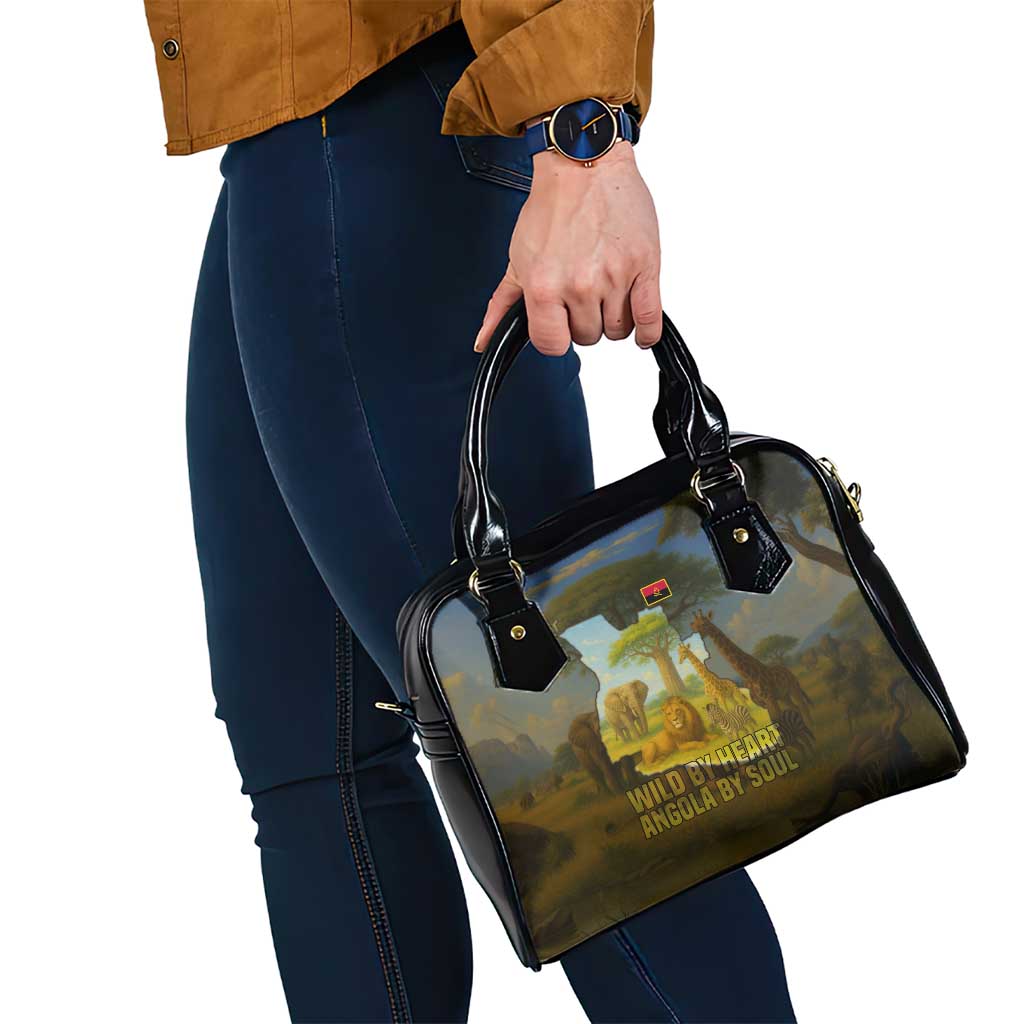 Angola Shoulder Handbag with Savannah Wildlife Design and African Animal TS04
