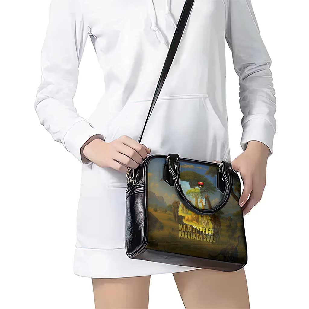 Angola Shoulder Handbag with Savannah Wildlife Design and African Animal TS04