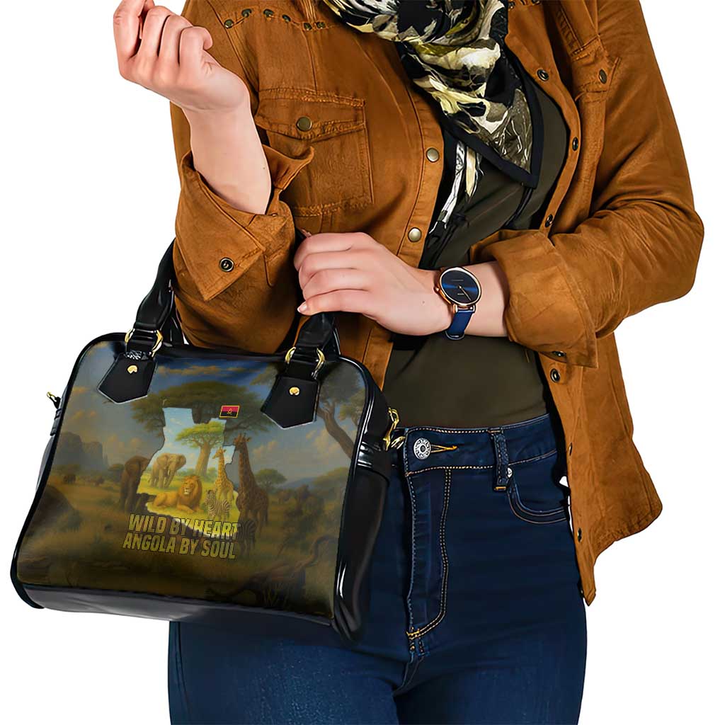 Angola Shoulder Handbag with Savannah Wildlife Design and African Animal TS04