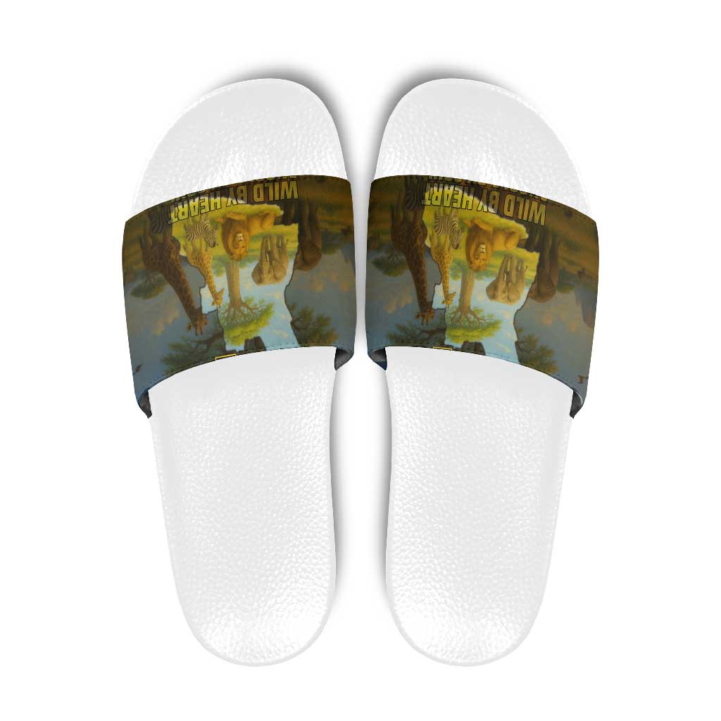Angola Slide Sandals with Savannah Wildlife Design and African Animal TS04