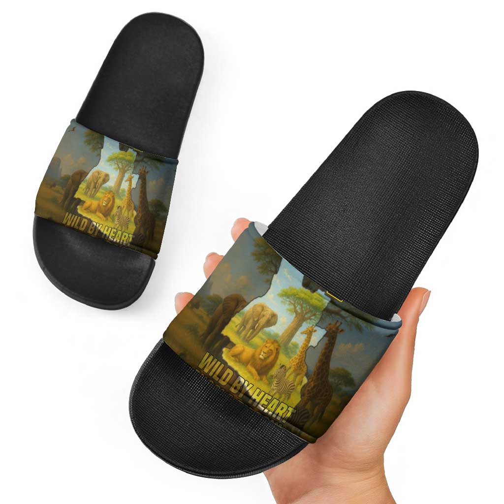 Angola Slide Sandals with Savannah Wildlife Design and African Animal TS04