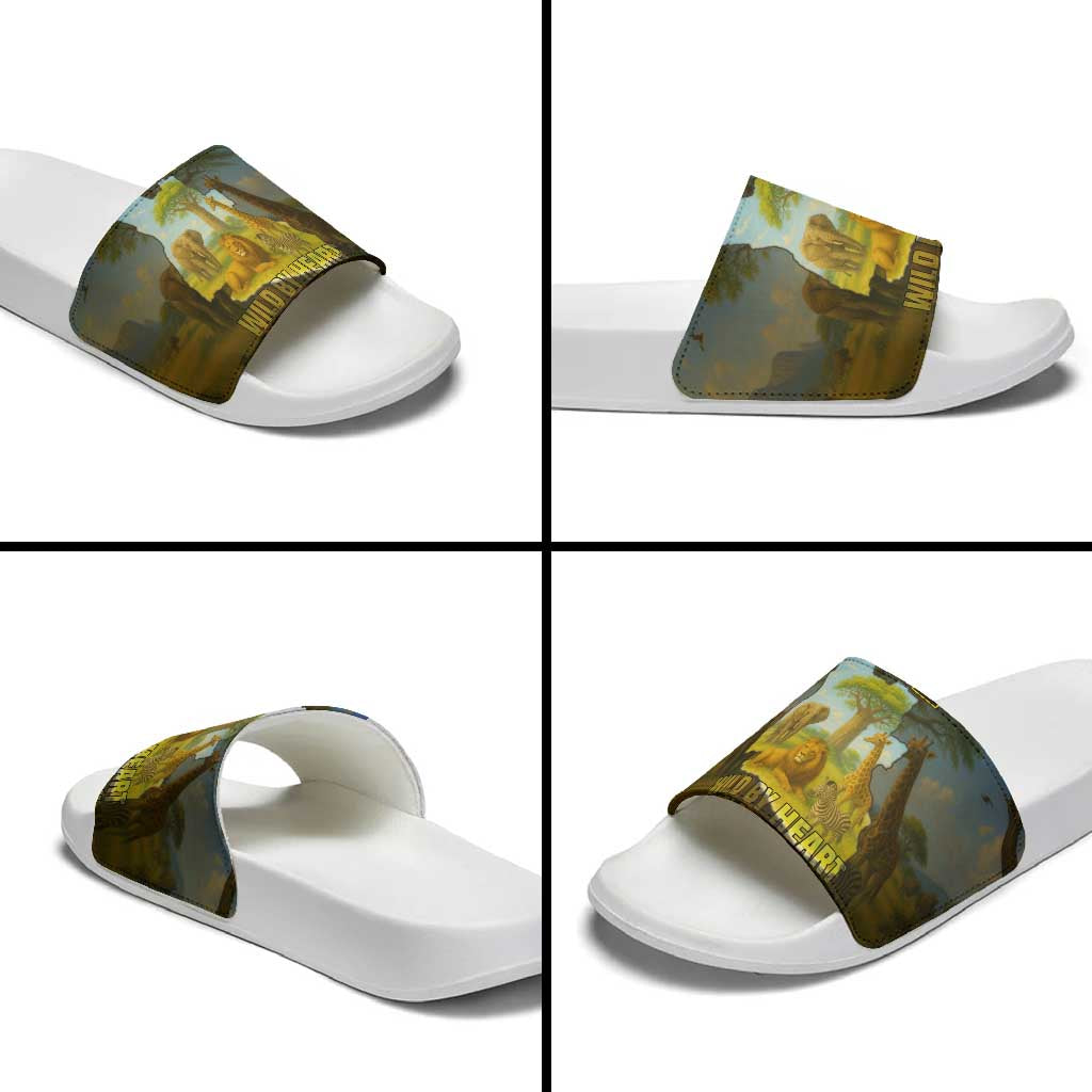 Angola Slide Sandals with Savannah Wildlife Design and African Animal TS04