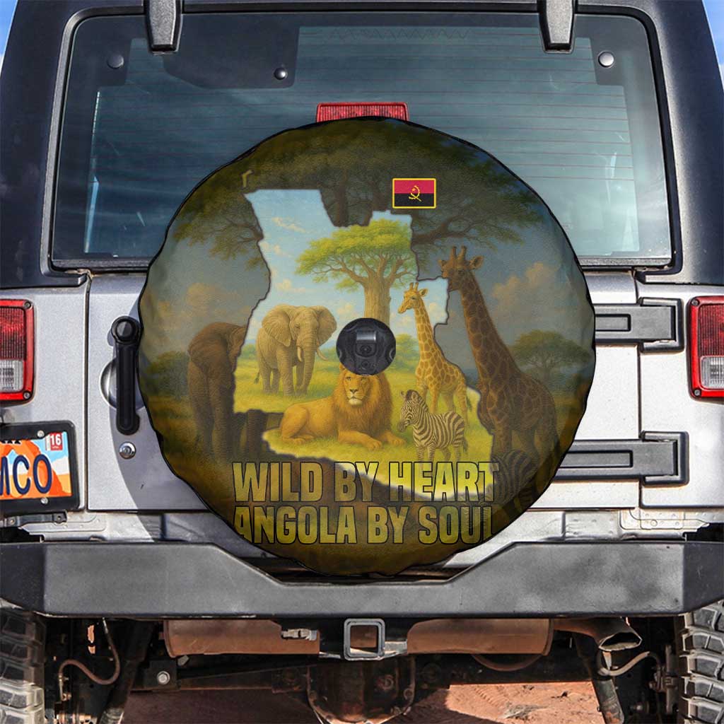 Angola Spare Tire Cover with Savannah Wildlife Design and African Animal TS04