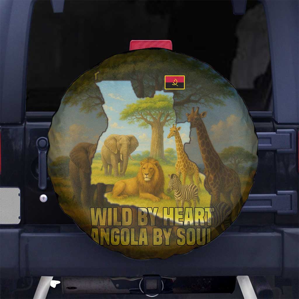 Angola Spare Tire Cover with Savannah Wildlife Design and African Animal TS04