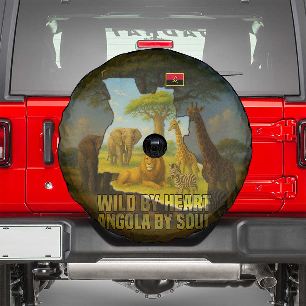 Angola Spare Tire Cover with Savannah Wildlife Design and African Animal TS04