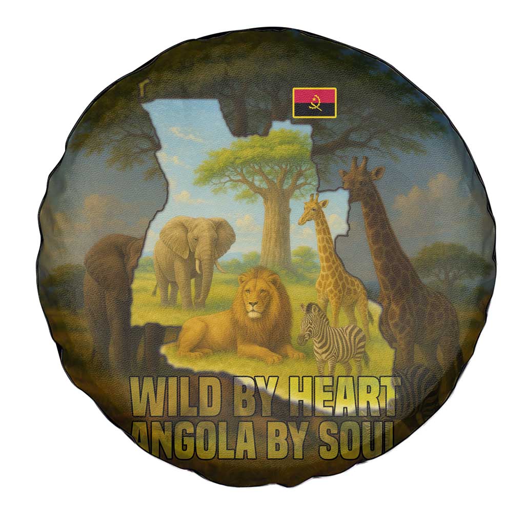 Angola Spare Tire Cover with Savannah Wildlife Design and African Animal TS04