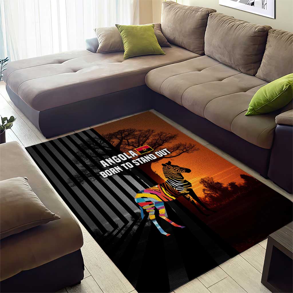 Angola Area Rug Sunset Zebra Design and African Nature TS04