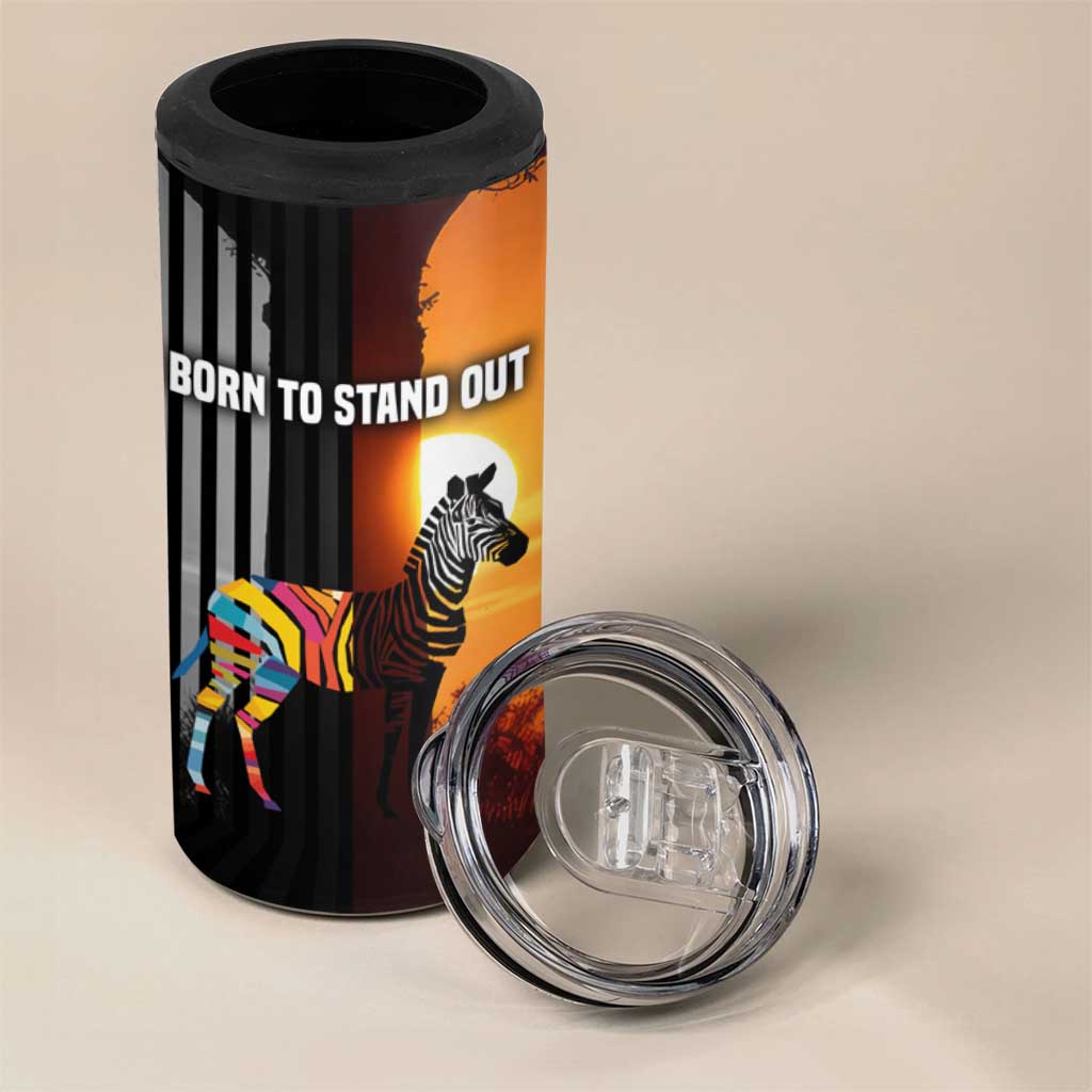 Angola 4 in 1 Can Cooler Tumbler Sunset Zebra Design and African Nature TS04