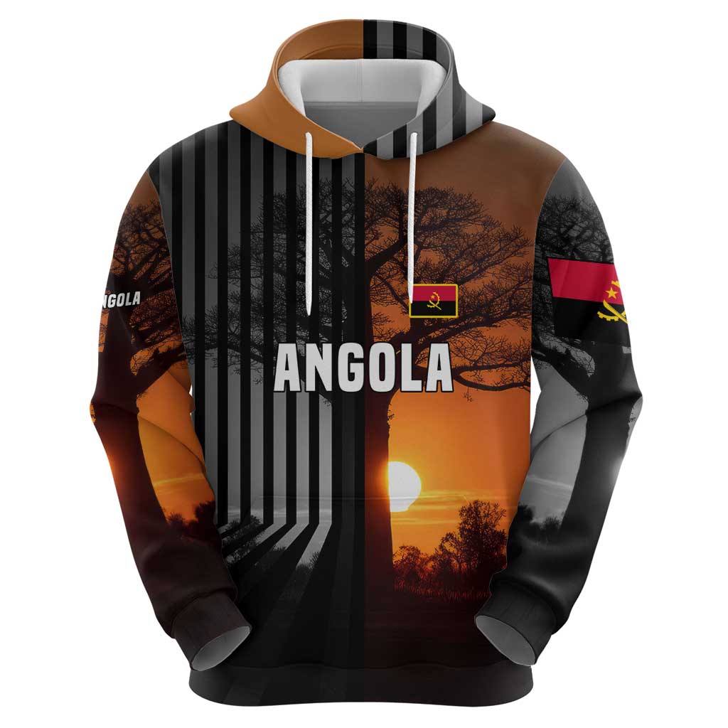 Angola Hoodie with Sunset Zebra Design and African Nature TS04
