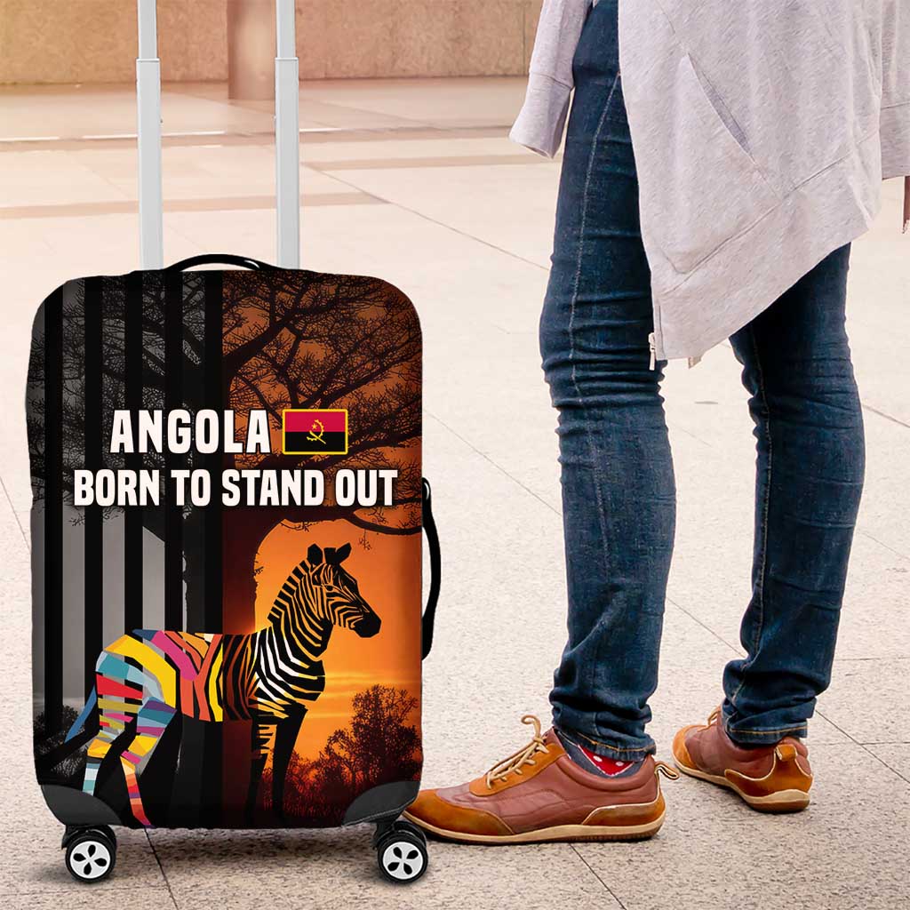 Angola Luggage Cover with Sunset Zebra Design and African Nature TS04