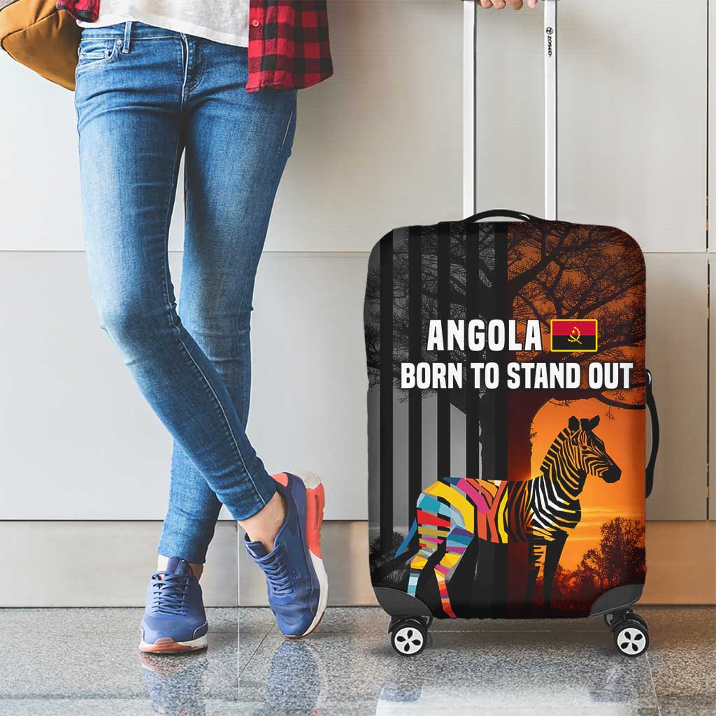 Angola Luggage Cover with Sunset Zebra Design and African Nature TS04