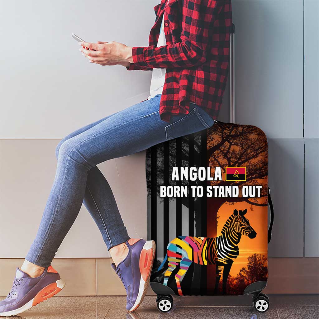 Angola Luggage Cover with Sunset Zebra Design and African Nature TS04