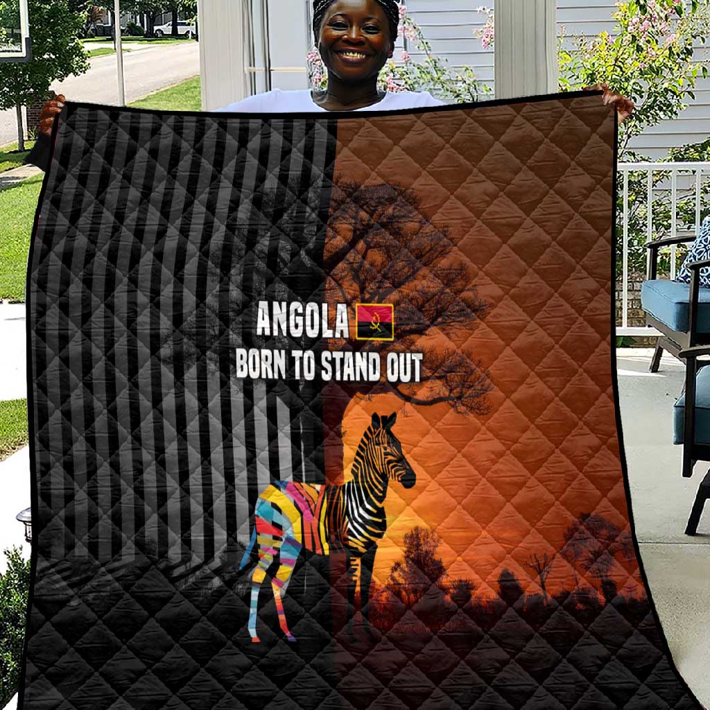 Angola Quilt Sunset Zebra Design and African Nature TS04