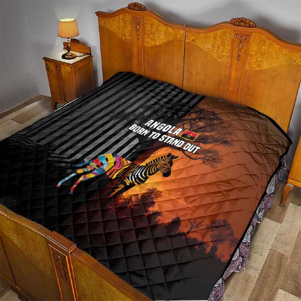Angola Quilt Sunset Zebra Design and African Nature TS04