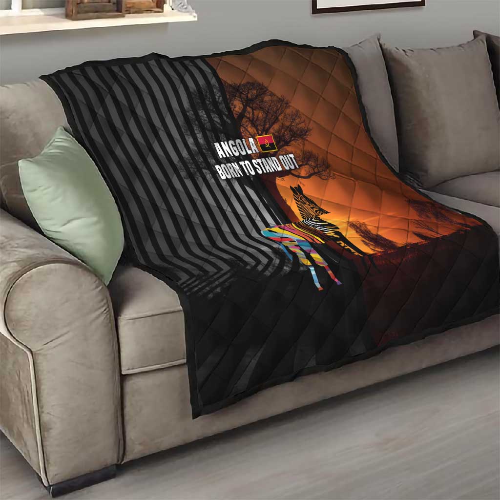 Angola Quilt Sunset Zebra Design and African Nature TS04
